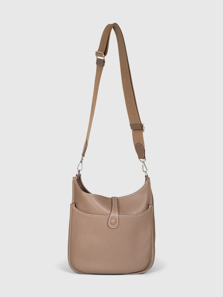 Hermès 2018 Etoupe Clemence Leather Evelyne III 33 Bag