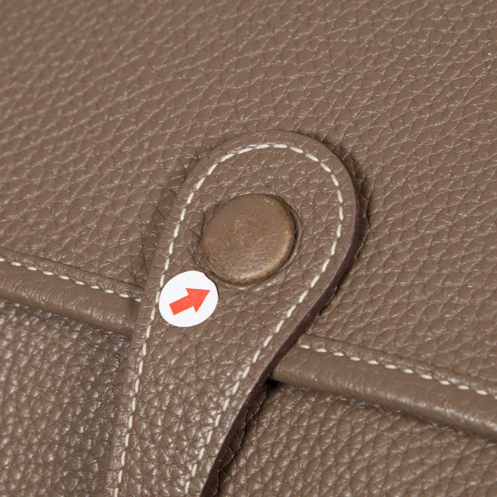 Hermès 2018 Etoupe Clemence Leather Evelyne III 33 Bag