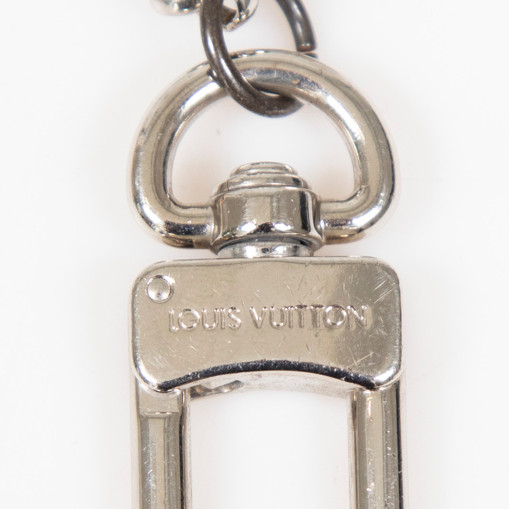 Louis Vuitton Pink Leather & Silver LV Keychain