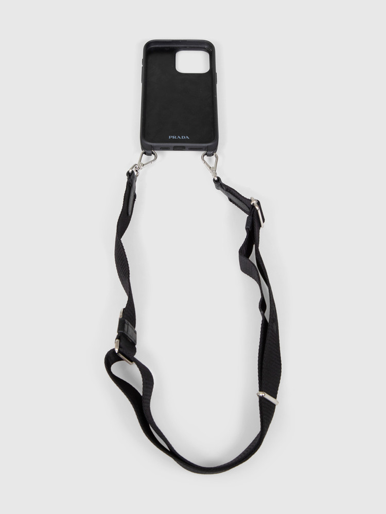 Prada Black Saffiano Leather iPhone 15 Pro Max Case