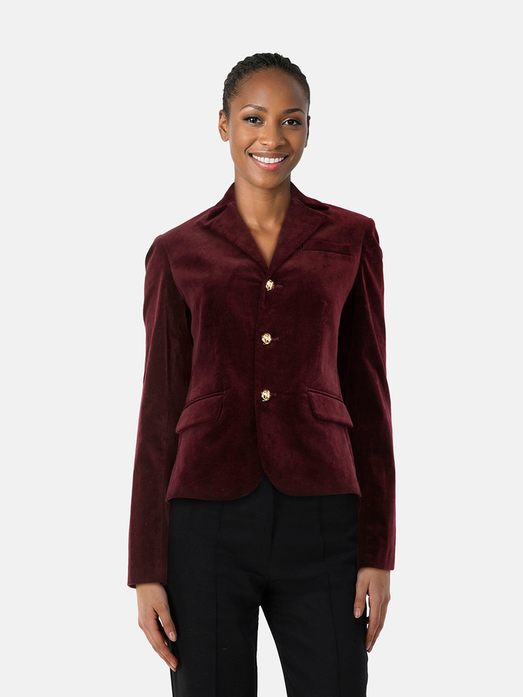 FRAME Burgundy Velvet Blazer