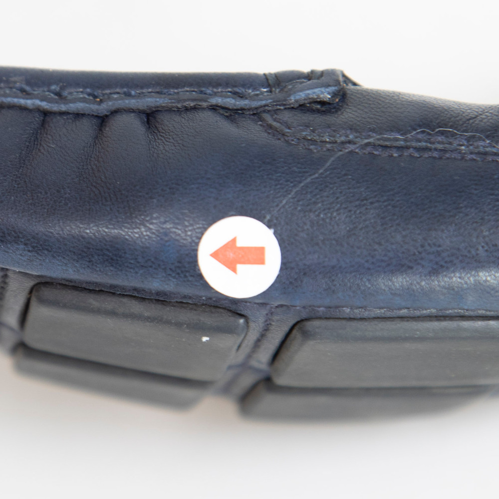 Prada Navy Leather Driving Loafers