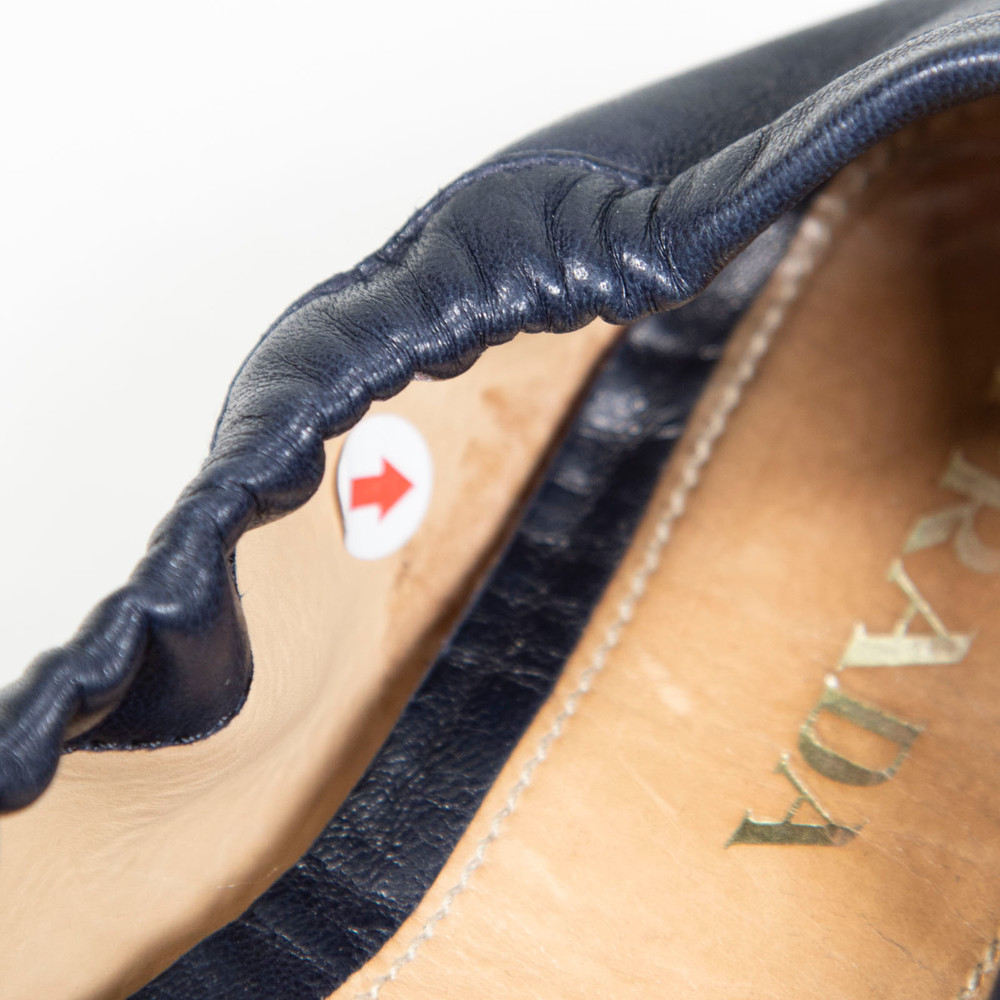 Prada Navy Leather Driving Loafers