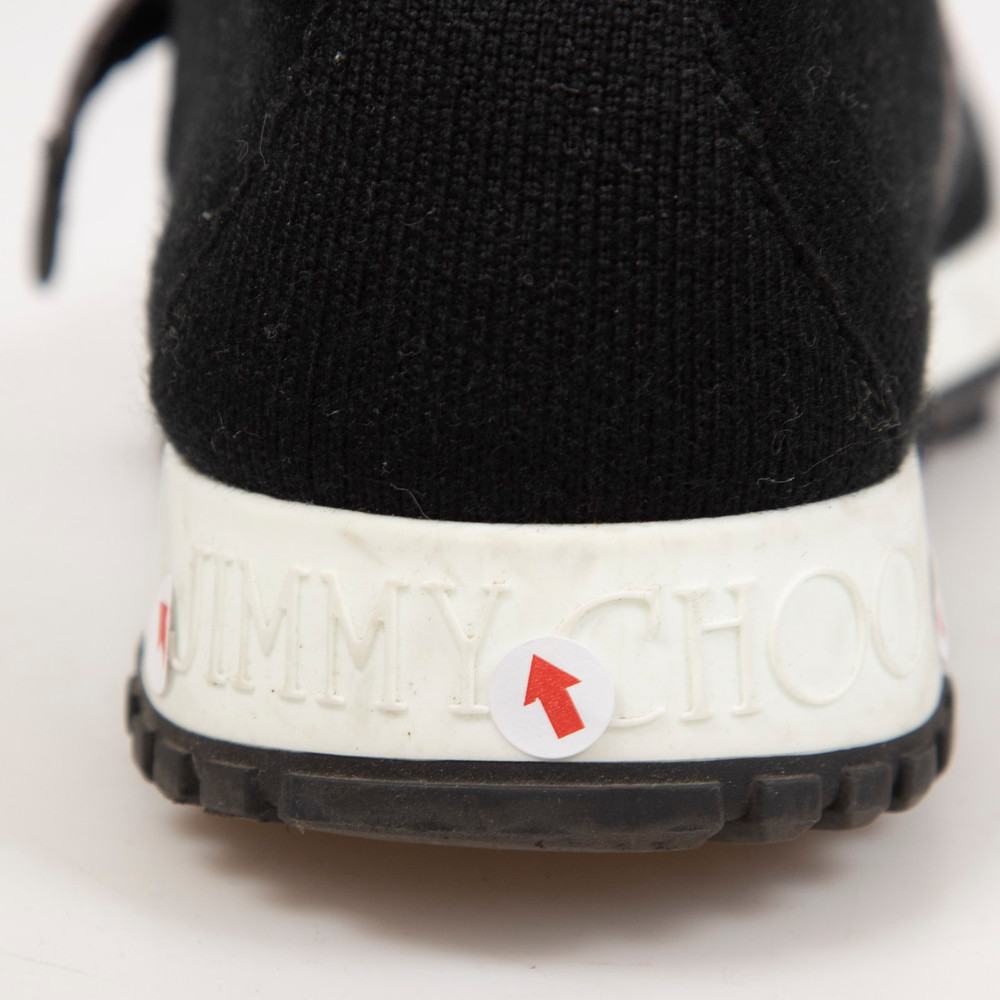 Jimmy Choo Black Crystal Buckle Sock Trainers