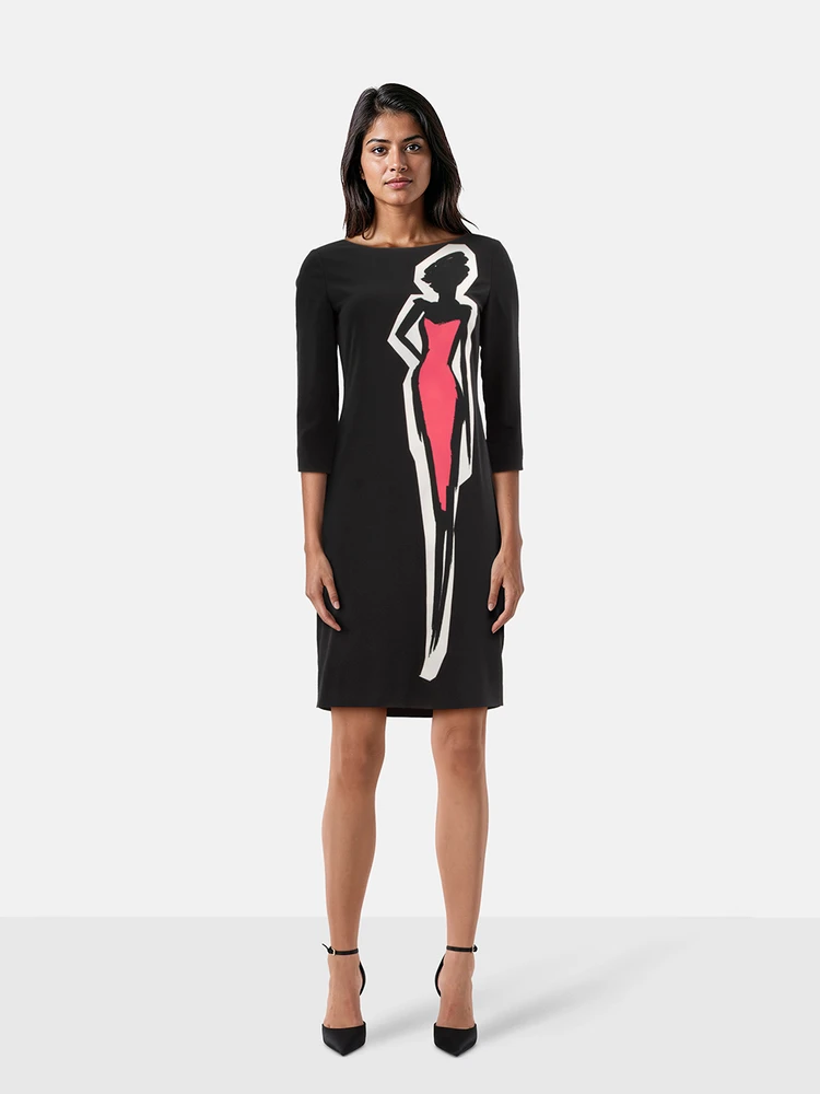 Moschino Black Portrait Dress