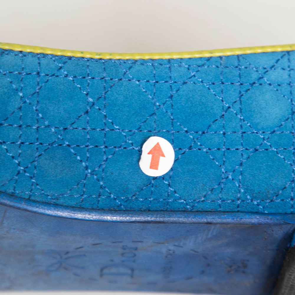 Dior Blue Cannage Suede Flats