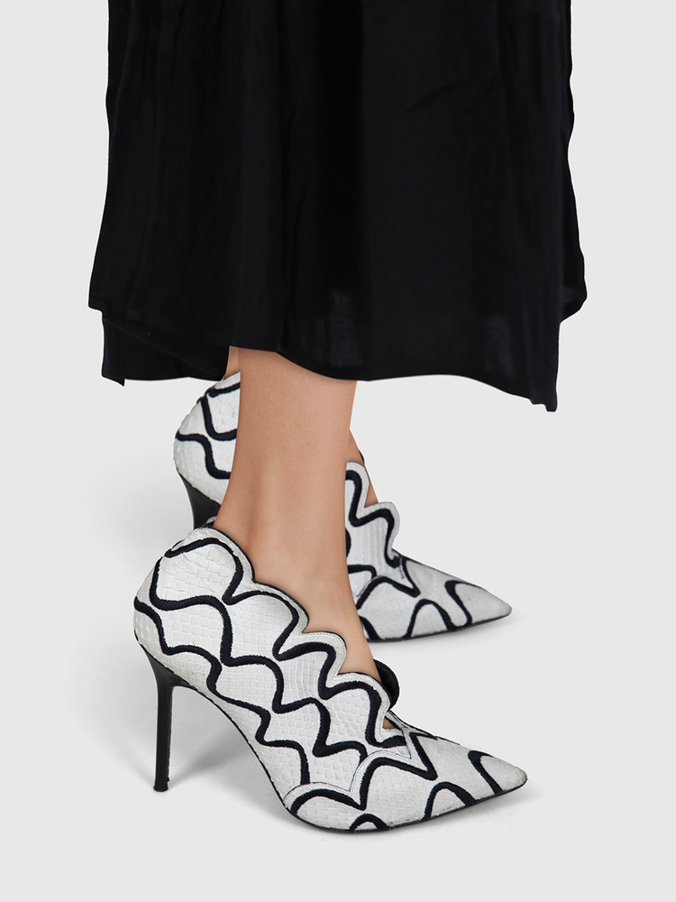 Burberry Snakeskin Embroidered Heels