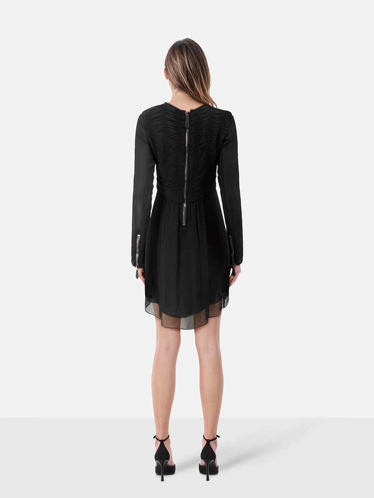 Burberry Black Silk Long Sleeve Dress