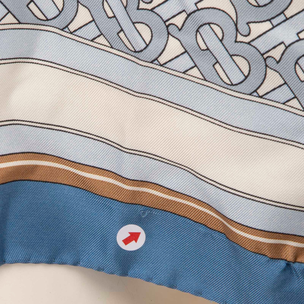 Burberry SS19 Blue Silk Scarf Shirt