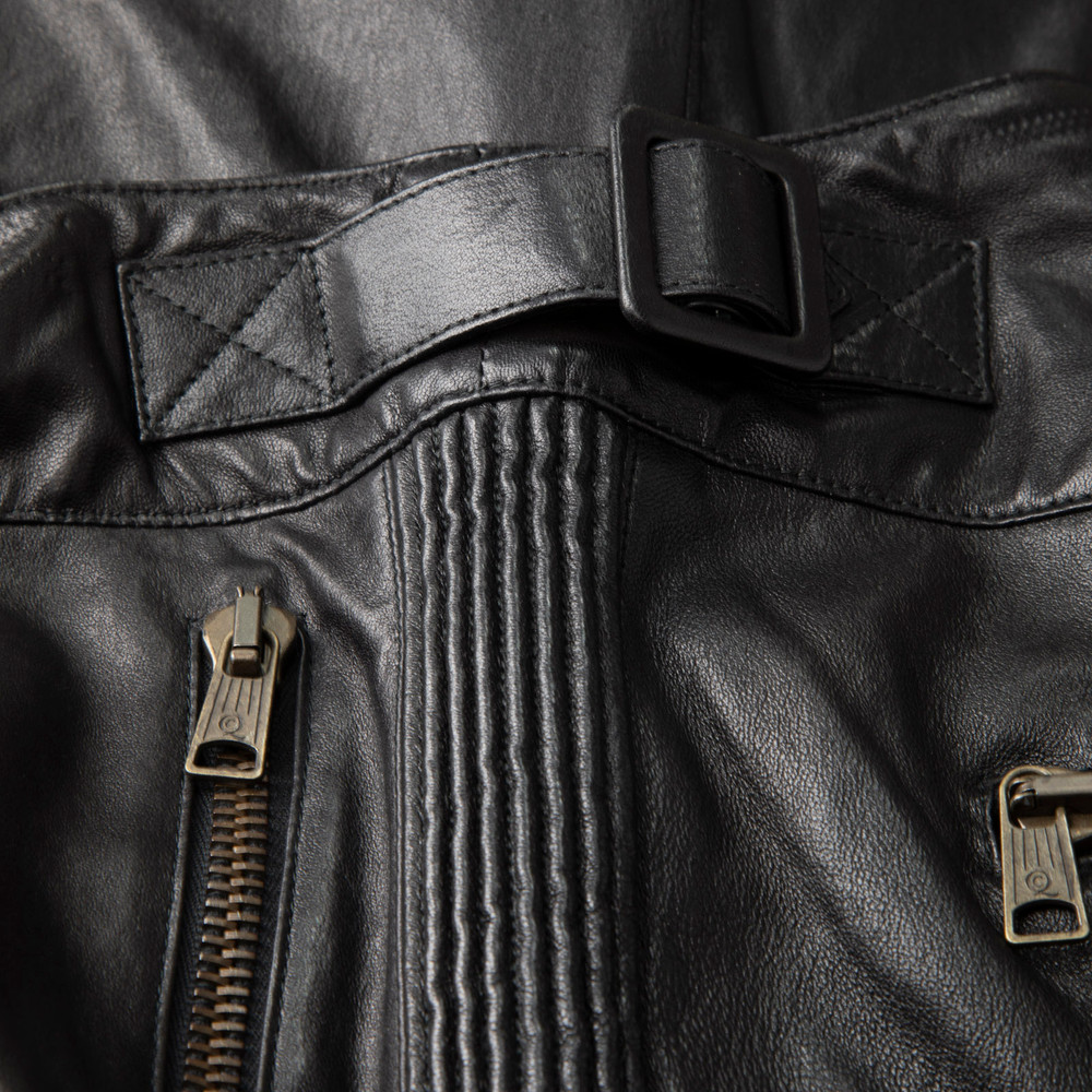 Alexander McQueen Black Leather High Rise Trousers