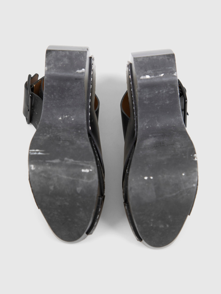 Acne Studios Black Leather Platform Clogs