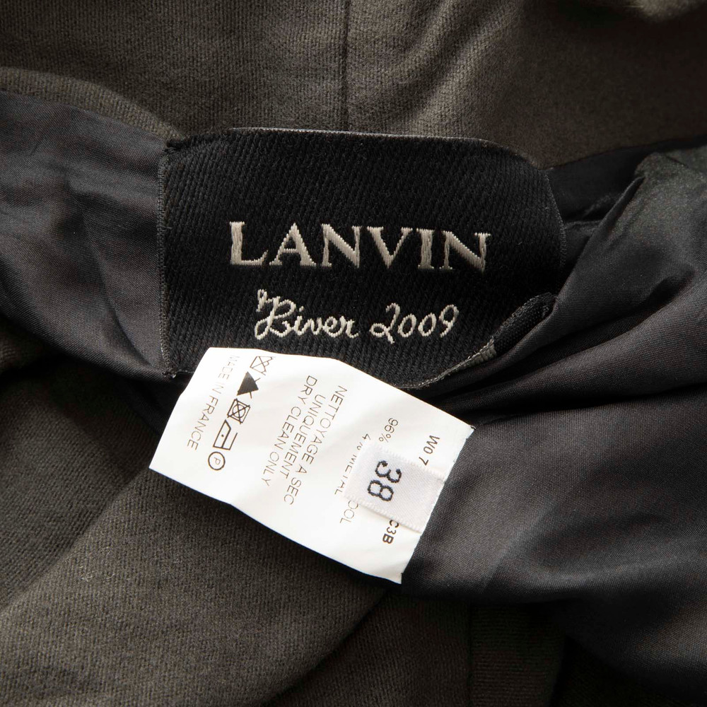 Lanvin Grey Wool Pleated Hem Jacket