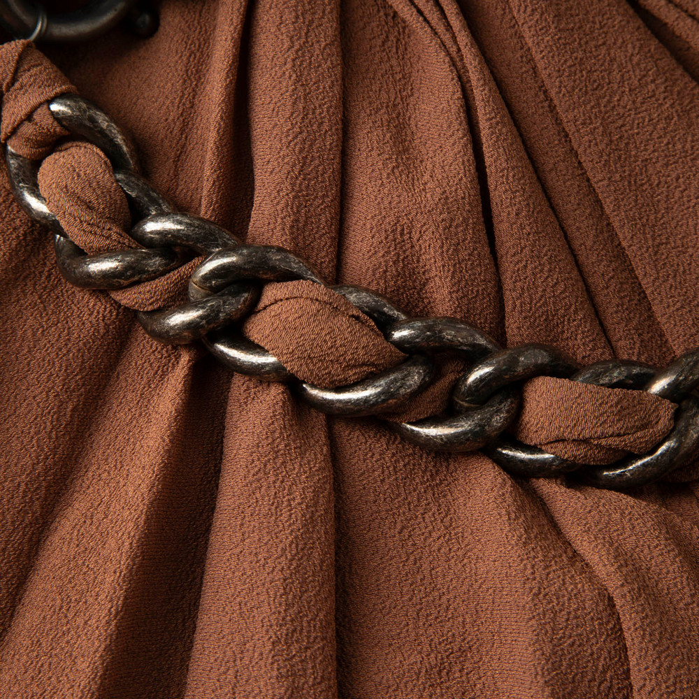 Lanvin Brown Silk Halterneck Dress