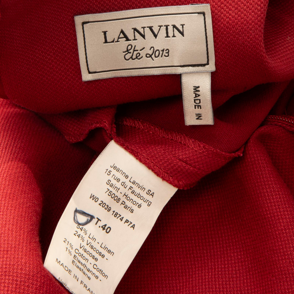Lanvin Red Square Neckline Dress