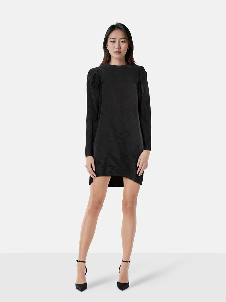 Lanvin Black Silk Midi Dress