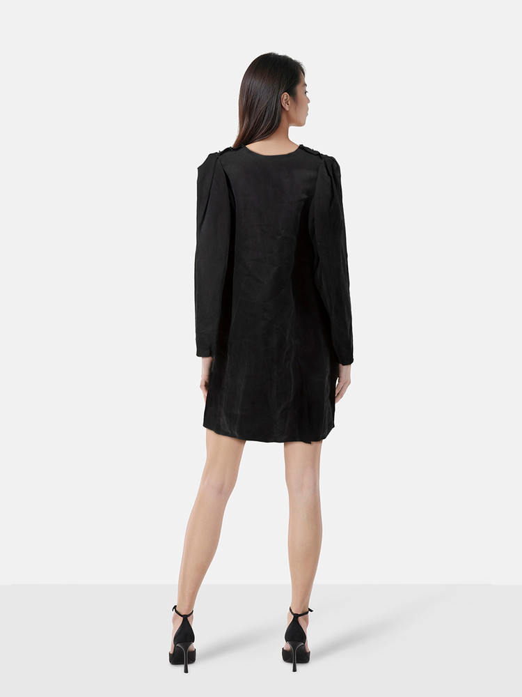 Lanvin Black Silk Midi Dress