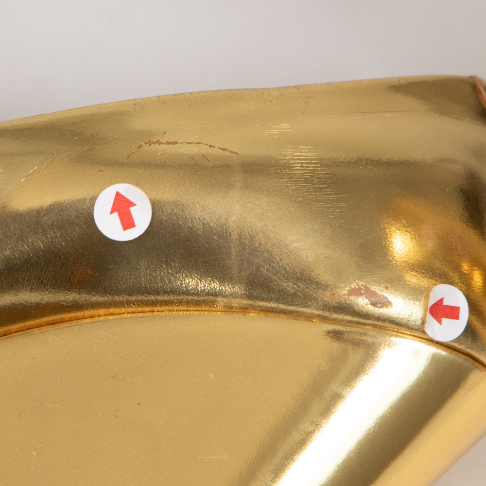 Céline Gold Leather Wedge Heels