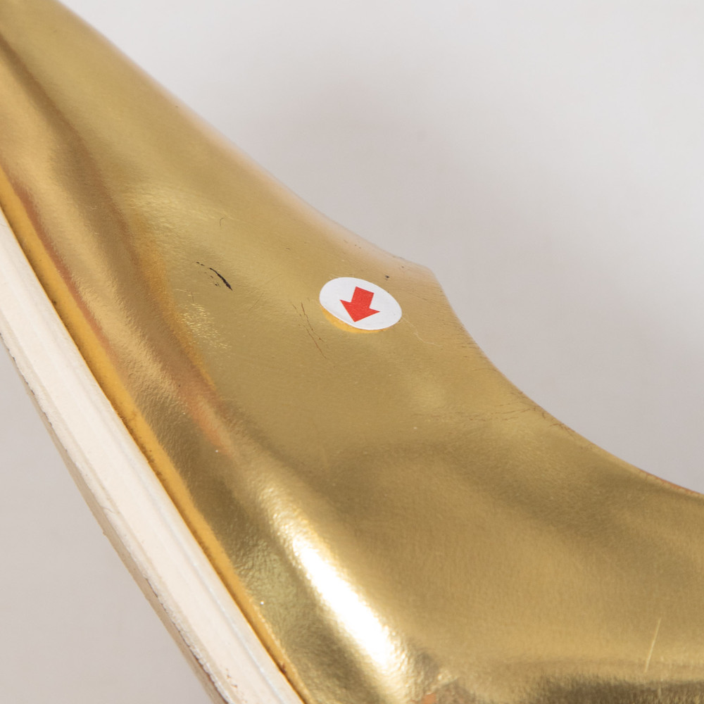 Céline Gold Leather Wedge Heels