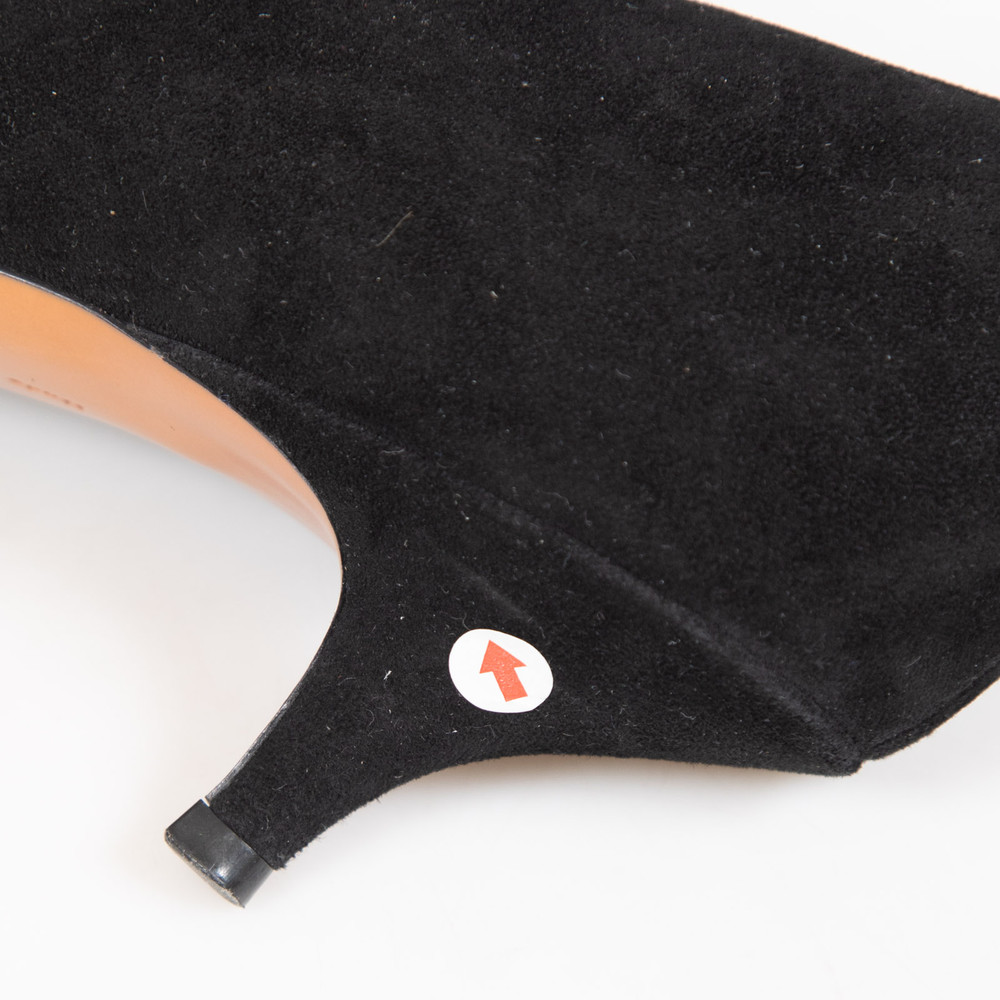 Céline Black Suede V-Neck Kitten Pumps