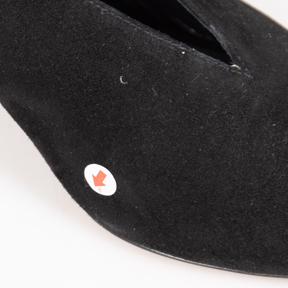 Céline Black Suede V-Neck Kitten Pumps