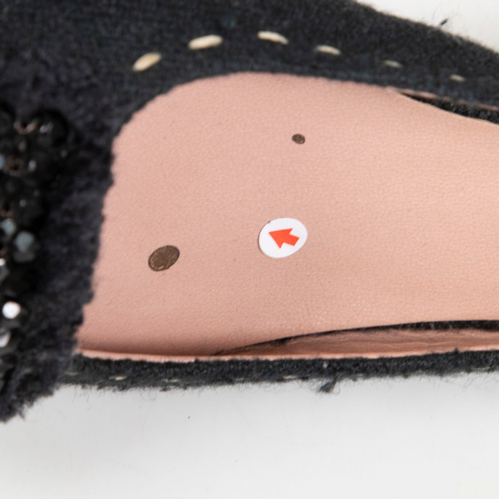 Prada Black Embellished Kitten Slingback Heels