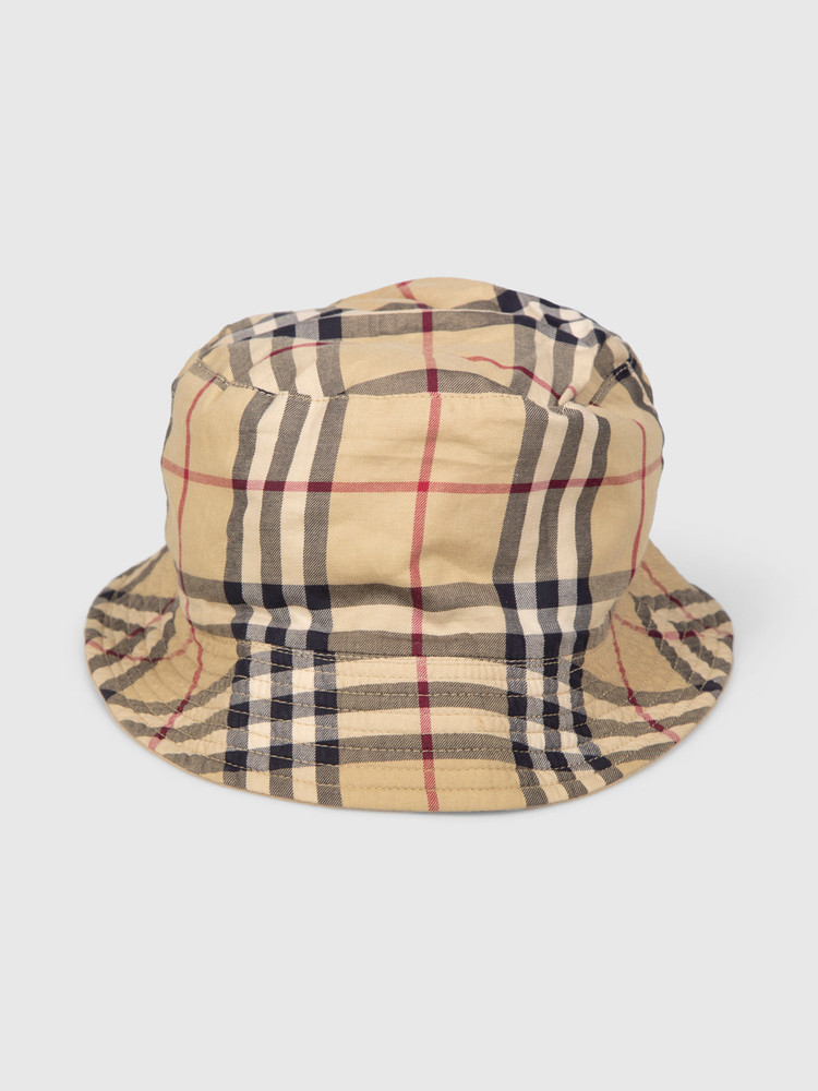 Burberry Vintage Beige & Nova Check Reversible Bucket Hat