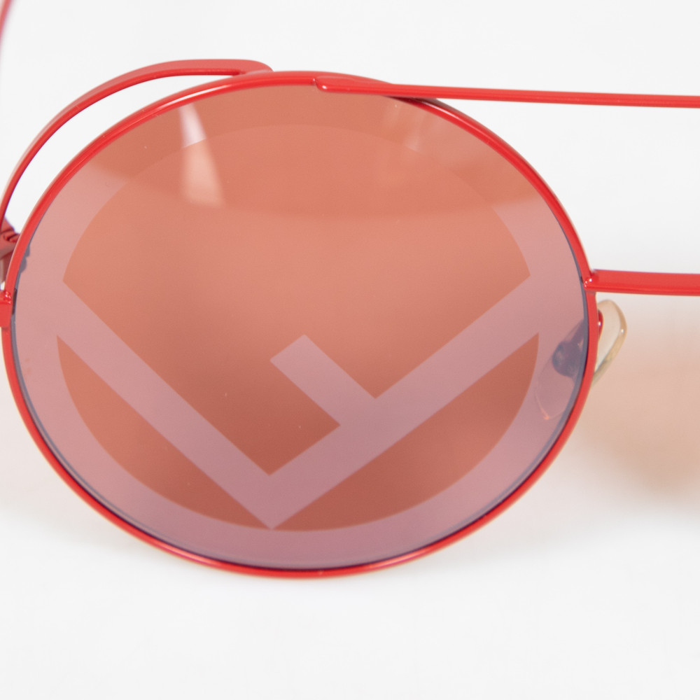 Fendi Red Runaway Round FF Sunglasses