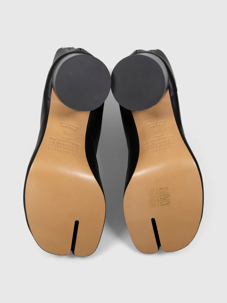 Maison Margiela Black Leather Tabi Heeled Ankle Boots