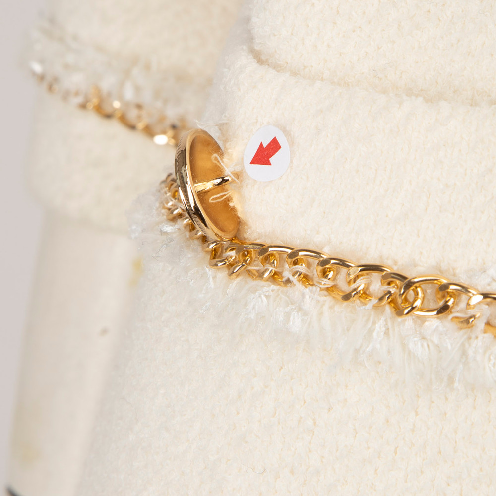 Maje Ecru Chain Trim Knit Cardigan