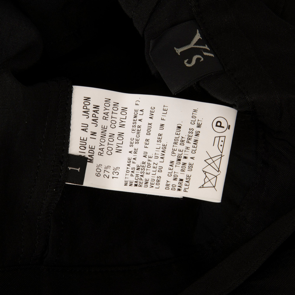 Yohji Yamamoto Black Draped Belt Trousers