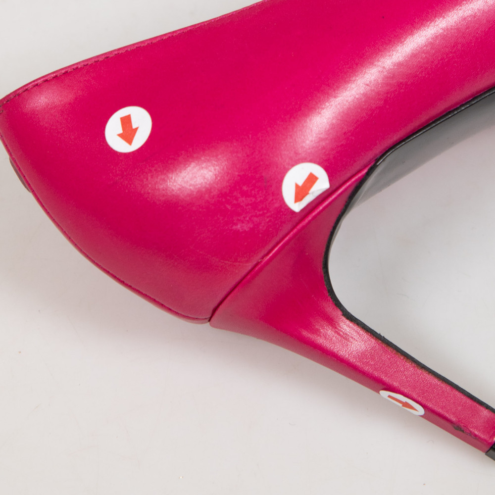 Saint Laurent Hot Pink Leather Pointed Pumps