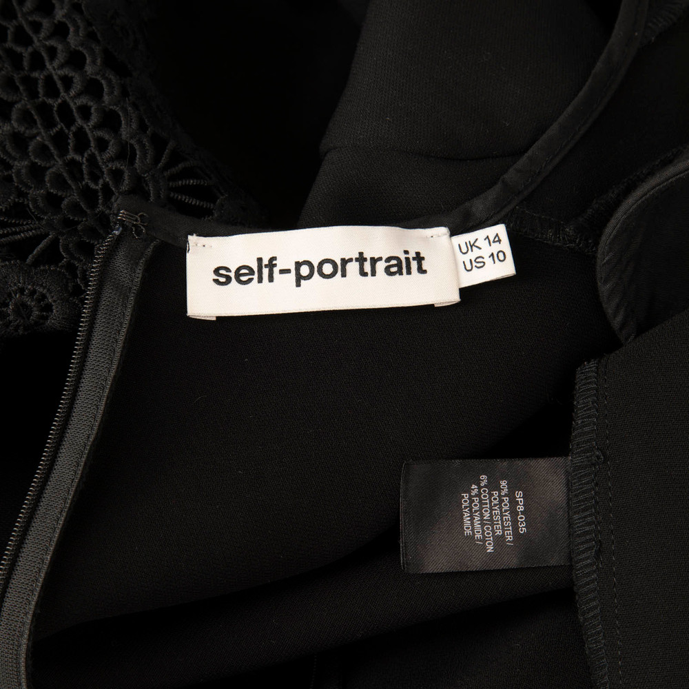 Self-Portrait Black Lace Trim Mini Dress
