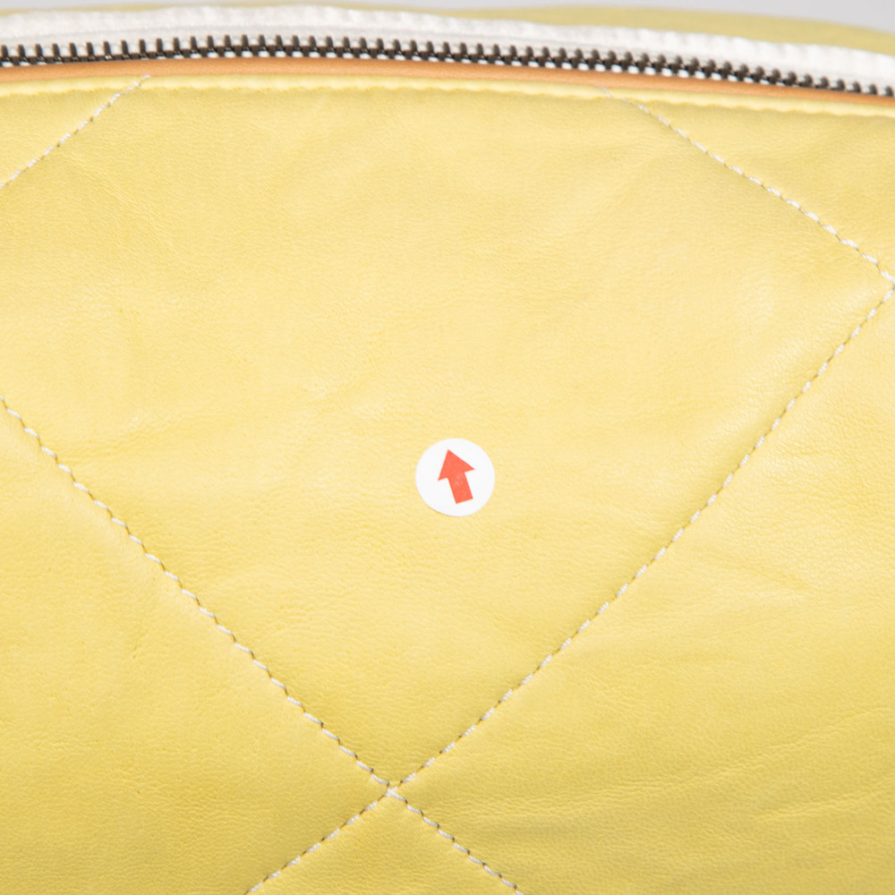 Lanvin Yellow Leather Matelasse Clutch
