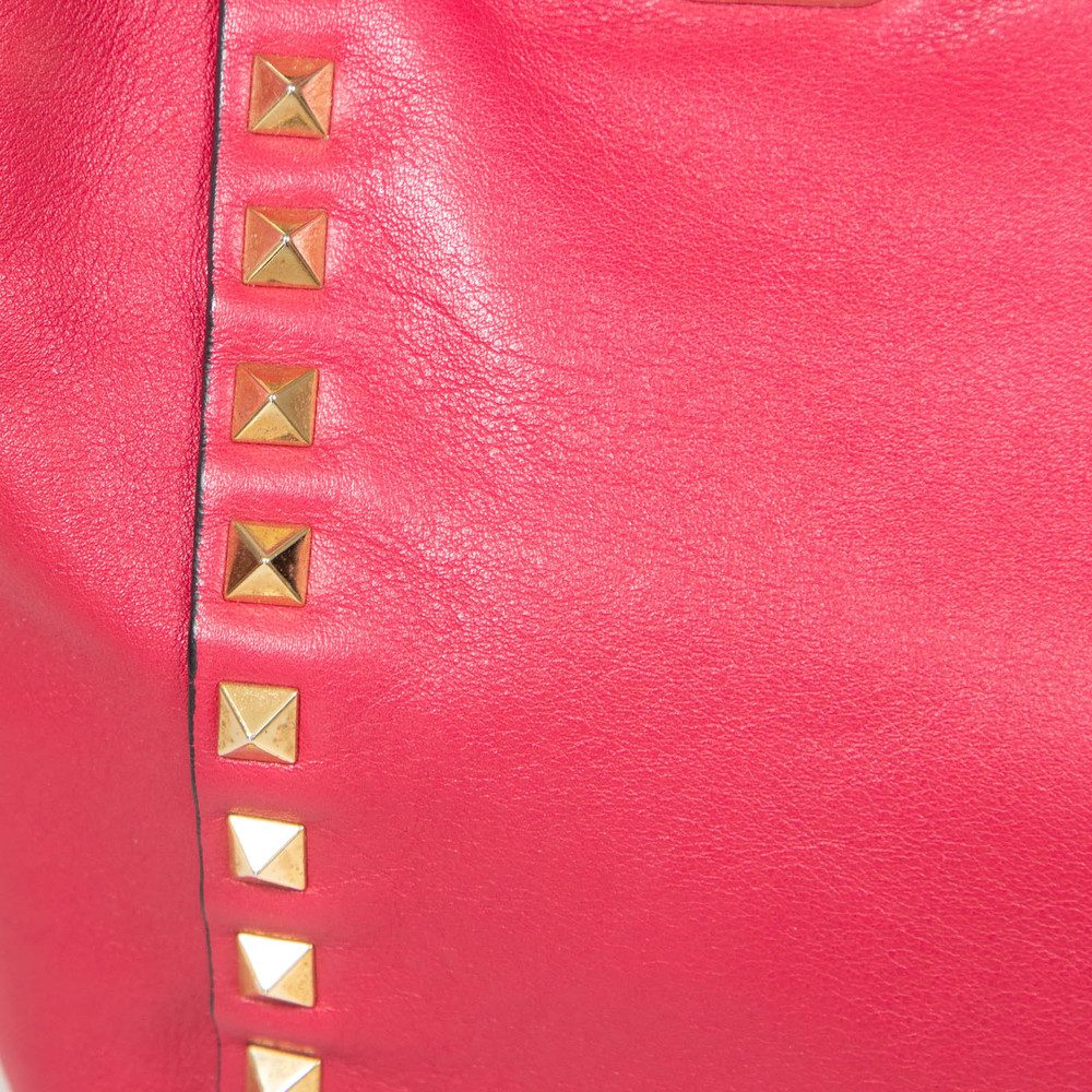 Valentino Garavani Pink Leather Rockstud Tote Bag