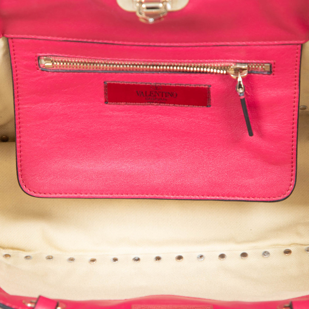 Valentino Garavani Pink Leather Rockstud Tote Bag