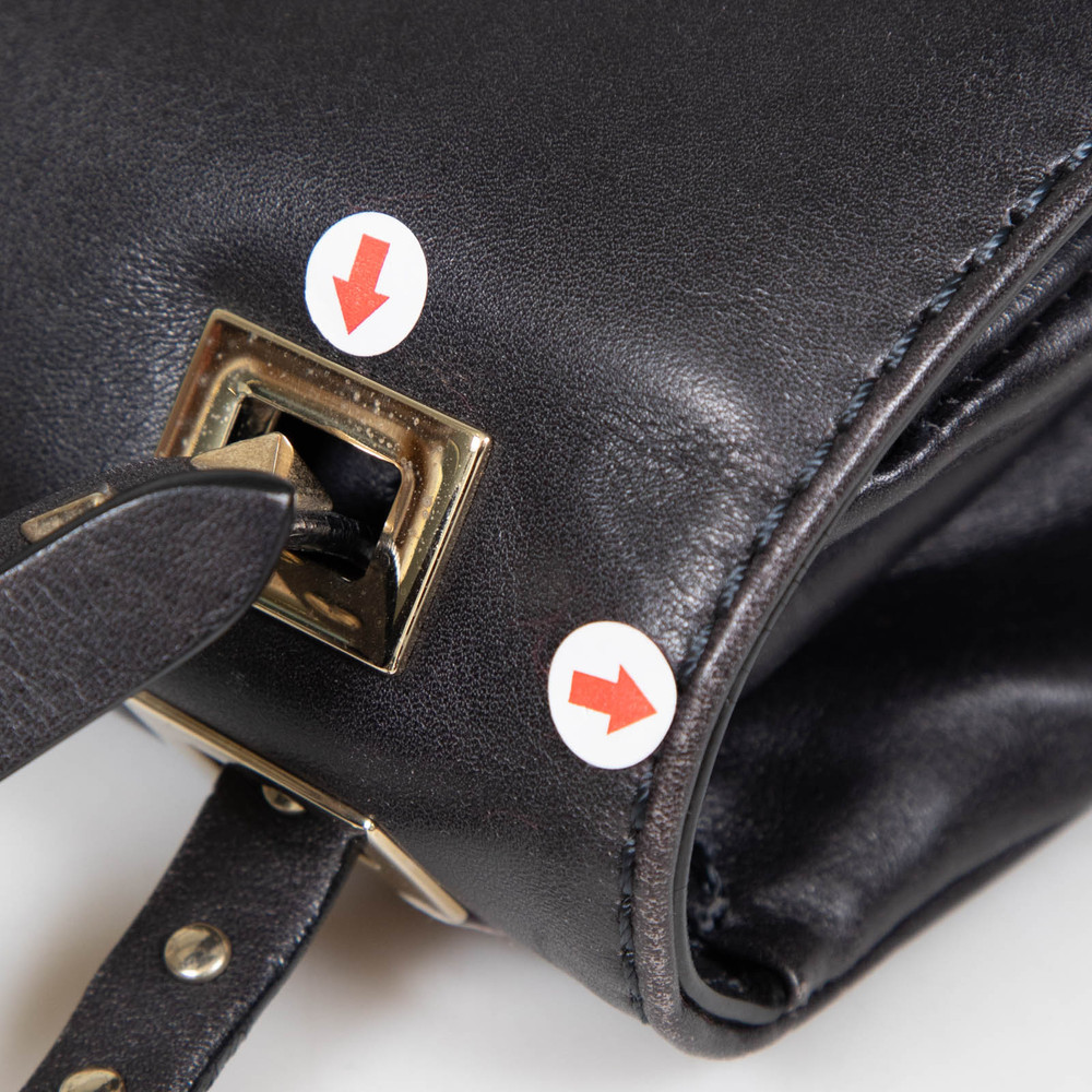 Valentino Garavani Black Smooth Leather Rockstud Bag