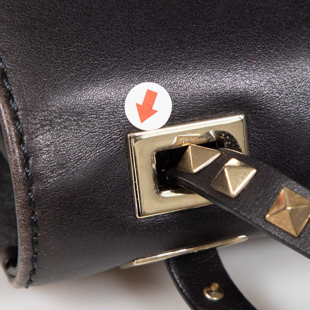 Valentino Garavani Black Smooth Leather Rockstud Bag