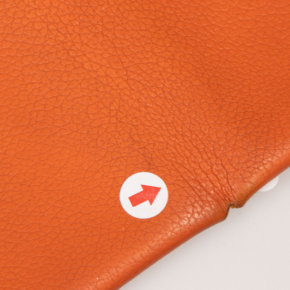 Hermès Orange Chandra Goatskin Calvi Card Holder