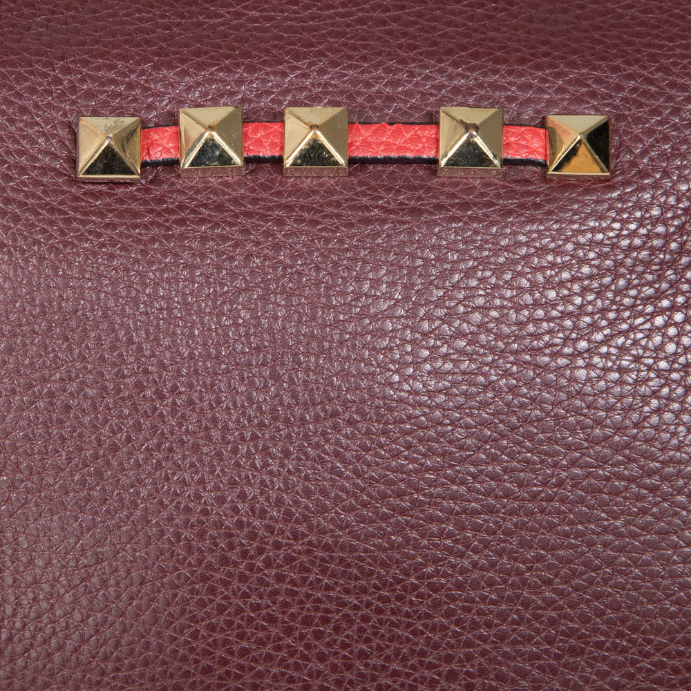 Valentino Garavani Burgundy & Red Leather Clutch