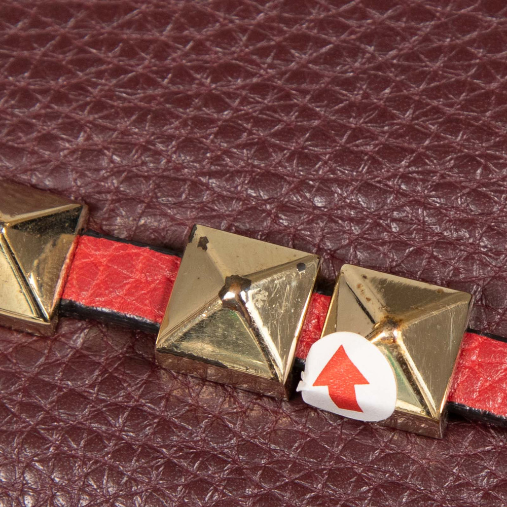 Valentino Garavani Burgundy & Red Leather Clutch