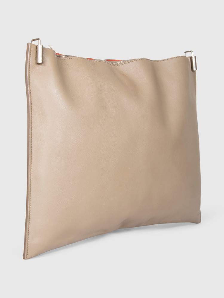 Céline Grey Leather Clutch Bag
