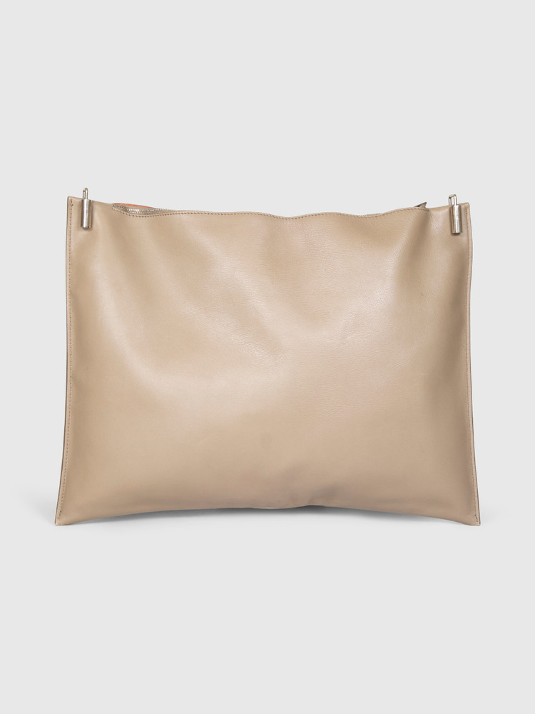 Céline Grey Leather Clutch Bag