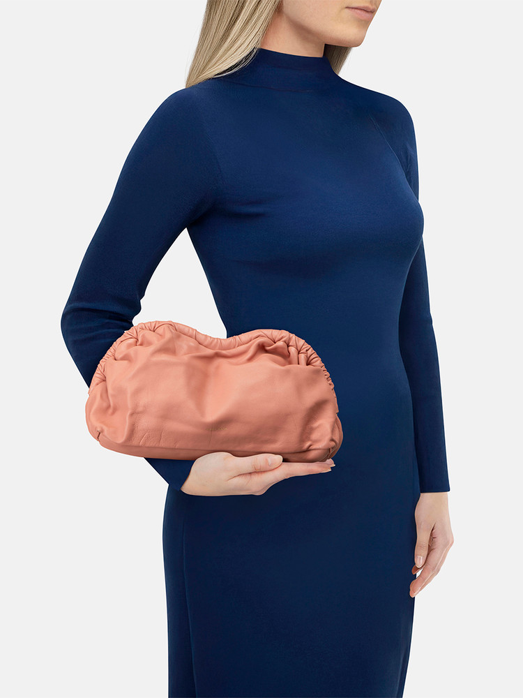 Mansur Gavriel Pink Leather Cloud Clutch