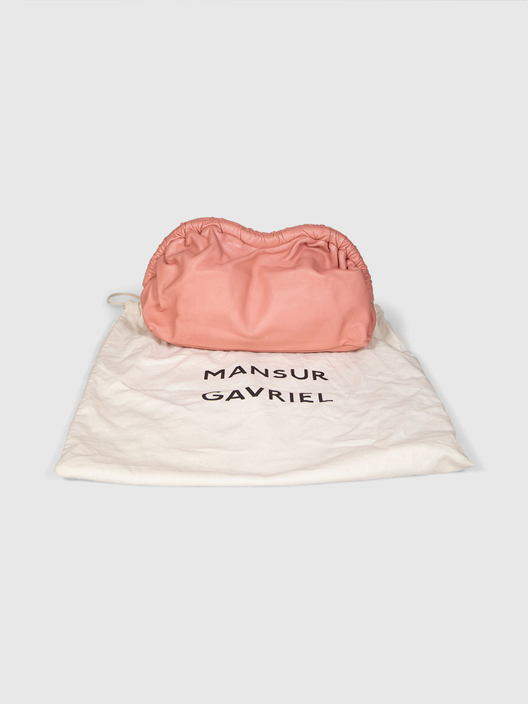Mansur Gavriel Pink Leather Cloud Clutch