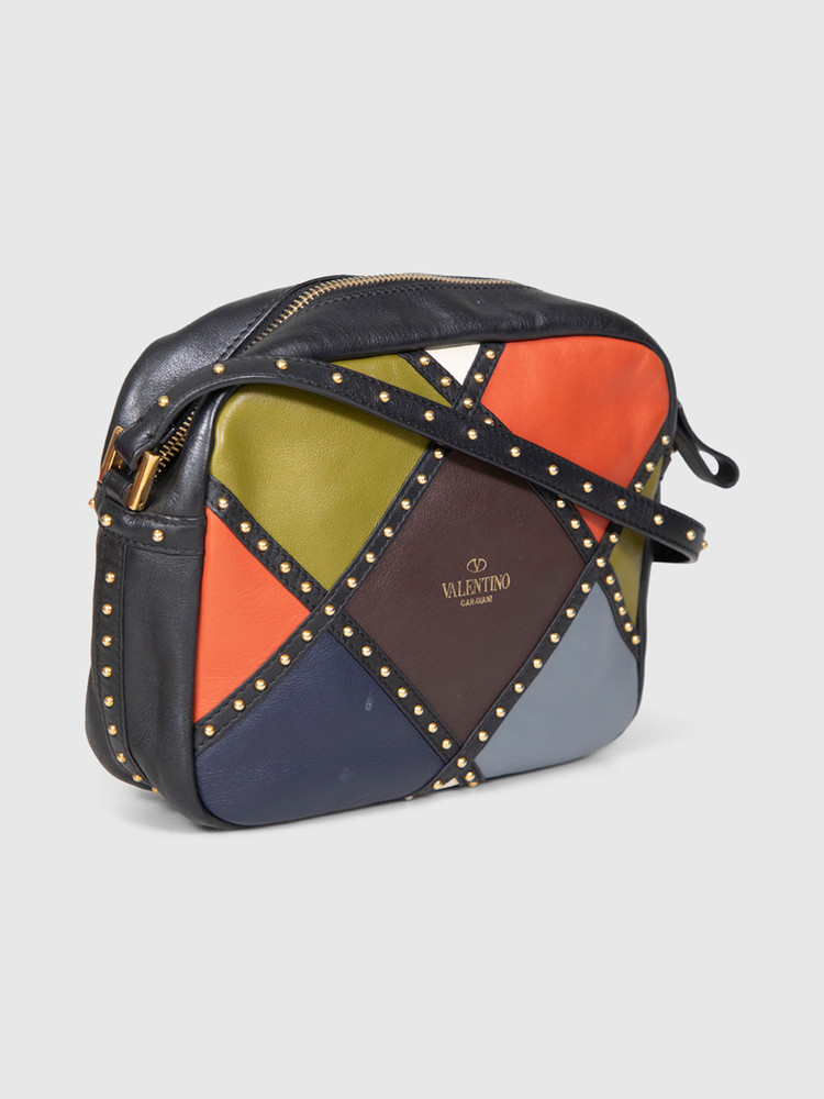 Valentino Garavani Colourblock Leather Studded Crossbody