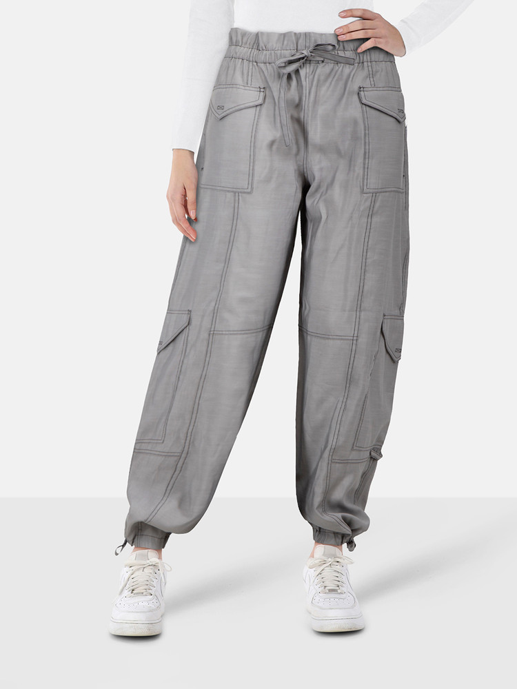 Ganni Frost Grey Paperbag Trousers