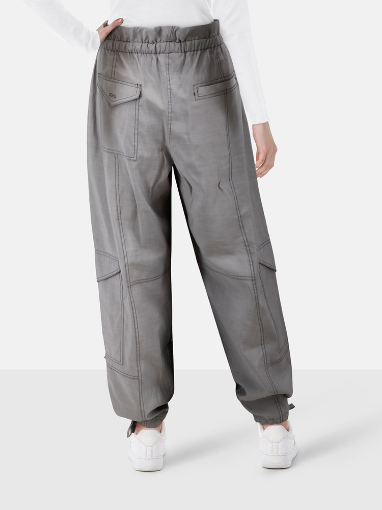 Ganni Frost Grey Paperbag Trousers
