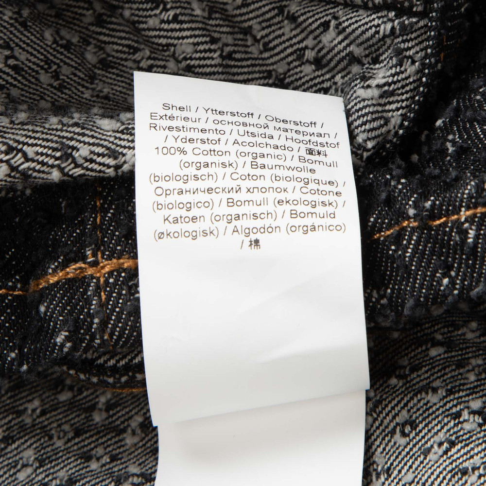 Ganni Black Textured Denim Strapless Dress