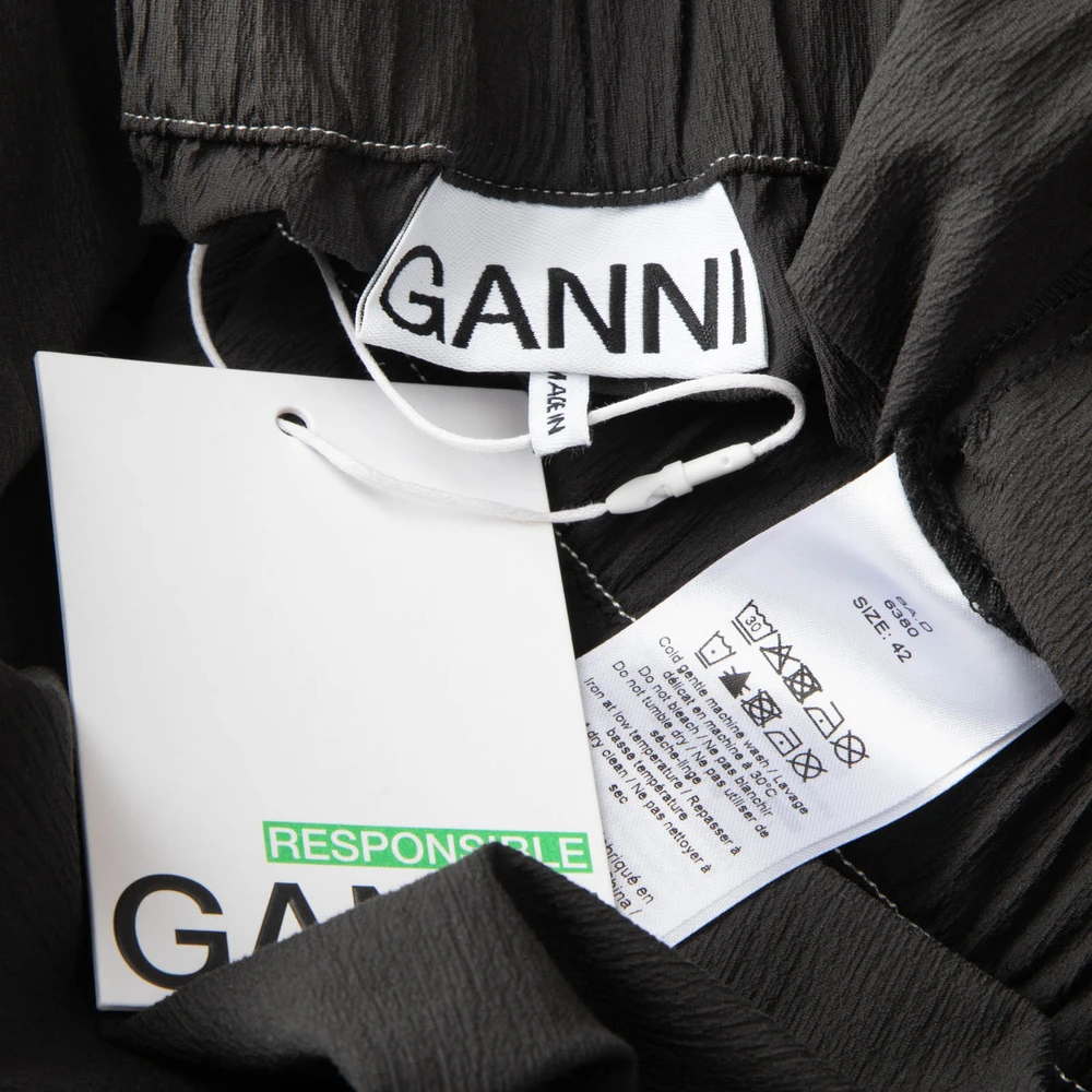 Ganni Black Elasticated Waist Trousers