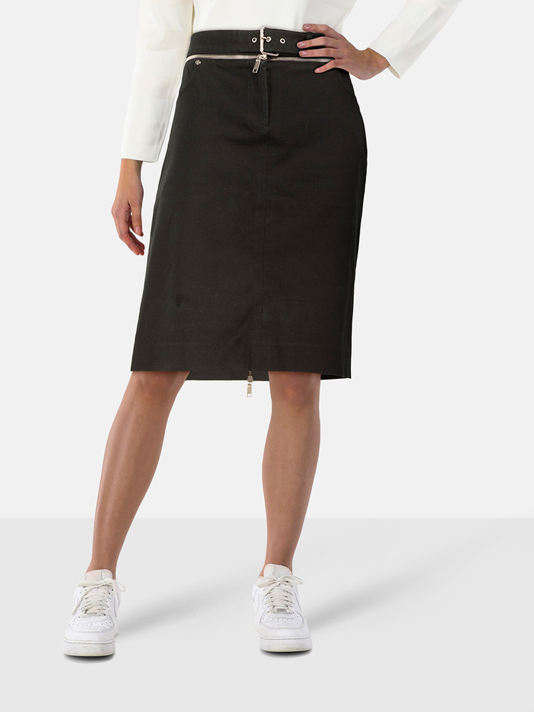 Céline Black Knee Length Zip Waist Skirt